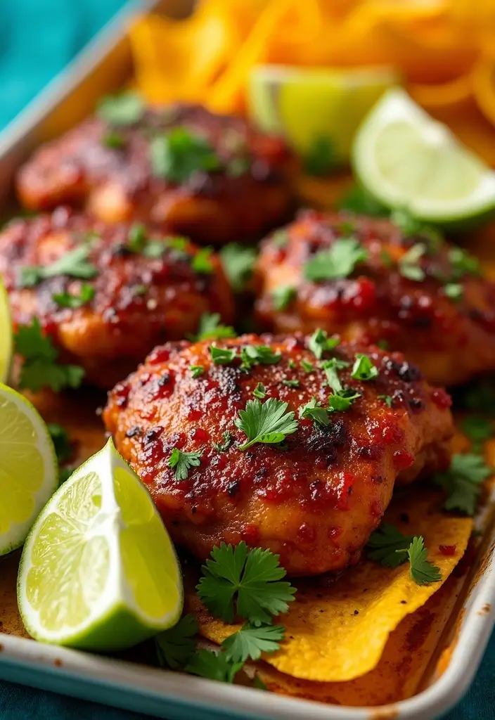 27 BBQ Chicken Thigh Recipes That Are Saucy & Satisfying 12 27 BBQ Chicken Thigh Recipes That Are Saucy & Satisfying - 11. BBQ Fiesta Chicken Thighs