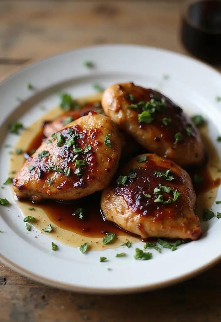 27 BBQ Chicken Thigh Recipes That Are Saucy & Satisfying 13 27 BBQ Chicken Thigh Recipes That Are Saucy & Satisfying - 12. Balsamic Glazed Chicken Thighs