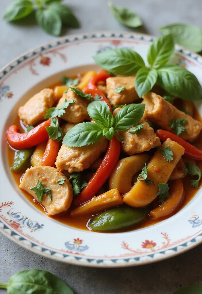27 Chicken and Peppers Stir Fry Recipes That Pop with Color 11 27 Chicken and Peppers Stir Fry Recipes That Pop with Color - 10. Thai Basil Chicken and Peppers