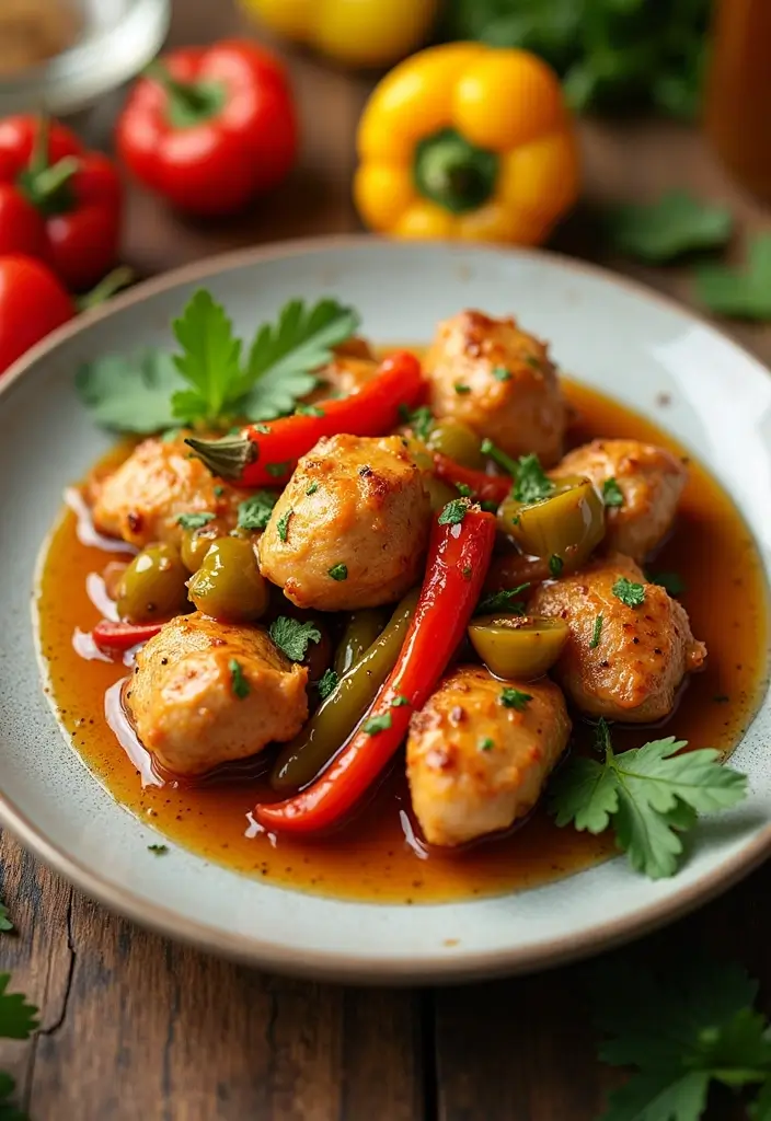 27 Chicken and Peppers Stir Fry Recipes That Pop with Color 13 27 Chicken and Peppers Stir Fry Recipes That Pop with Color - 12. Honey Mustard Chicken and Peppers