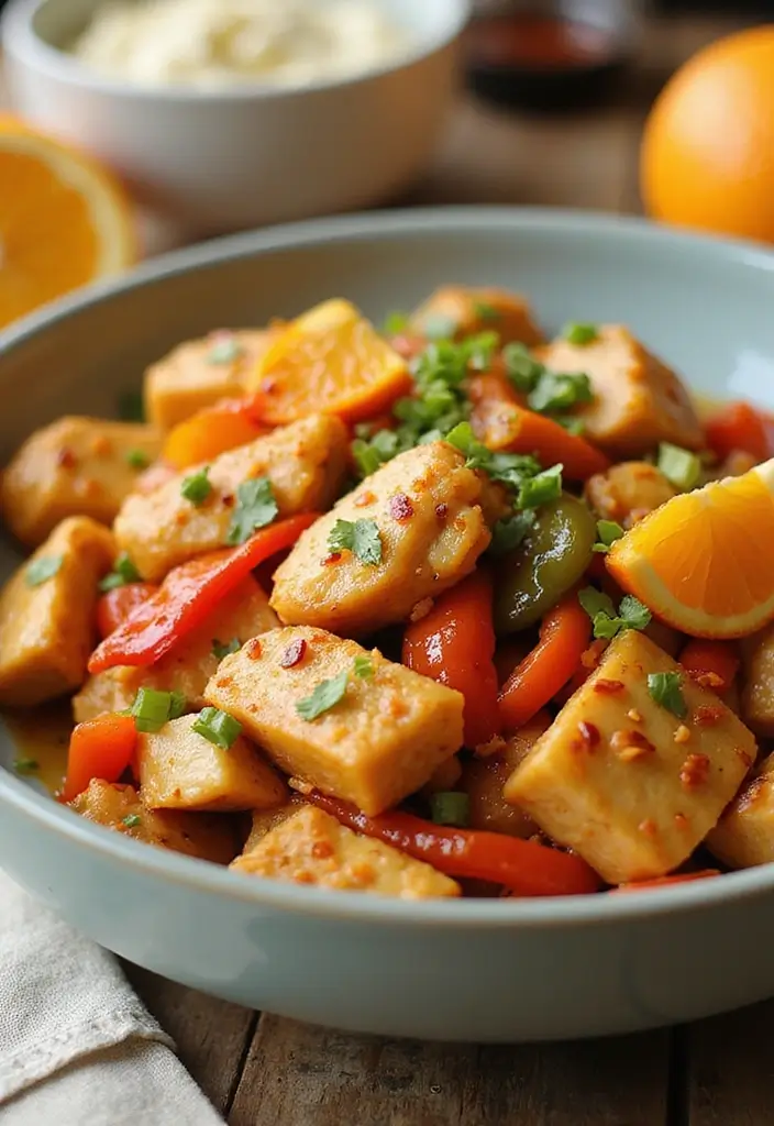 27 Chicken and Peppers Stir Fry Recipes That Pop with Color 14 27 Chicken and Peppers Stir Fry Recipes That Pop with Color - 13. Orange Chicken and Peppers Stir Fry