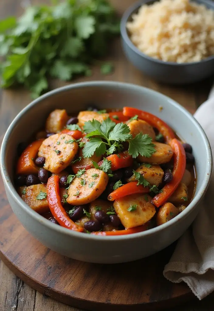 27 Chicken and Peppers Stir Fry Recipes That Pop with Color 17 27 Chicken and Peppers Stir Fry Recipes That Pop with Color - 16. Chicken and Peppers with Black Beans
