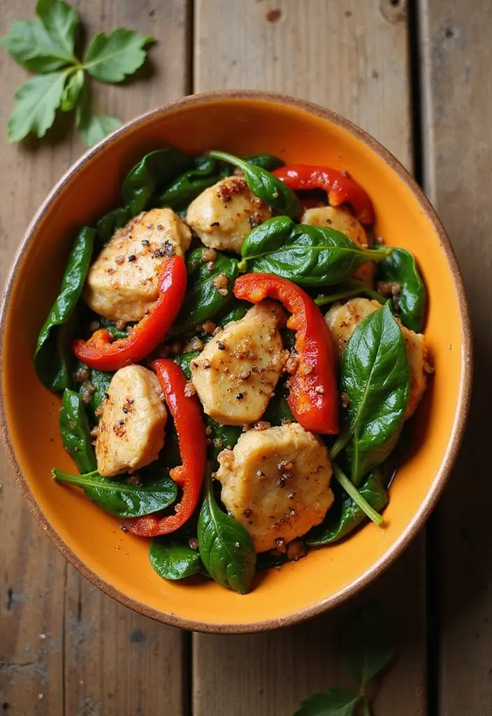 27 Chicken and Peppers Stir Fry Recipes That Pop with Color 24 27 Chicken and Peppers Stir Fry Recipes That Pop with Color - 23. Chicken and Peppers Stir Fry with Spinach