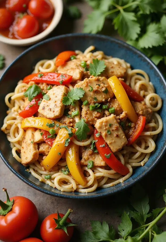 27 Chicken and Peppers Stir Fry Recipes That Pop with Color 25 27 Chicken and Peppers Stir Fry Recipes That Pop with Color - 24. Chicken and Peppers Stir Fry with Egg Noodles