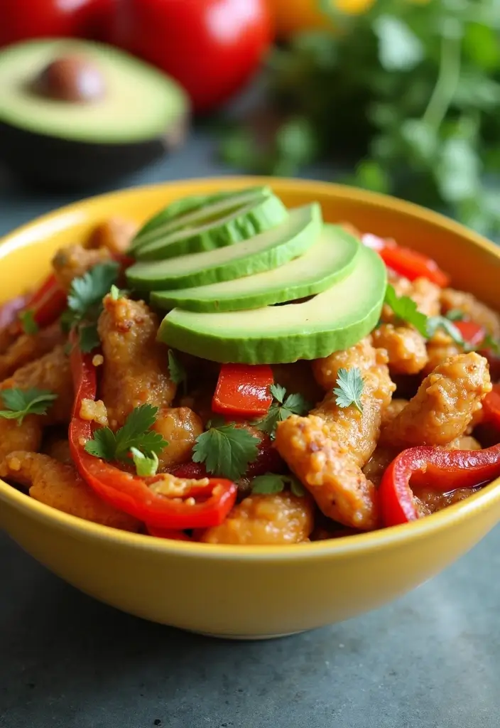 27 Chicken and Peppers Stir Fry Recipes That Pop with Color 26 27 Chicken and Peppers Stir Fry Recipes That Pop with Color - 25. Chicken and Peppers Stir Fry with Avocado