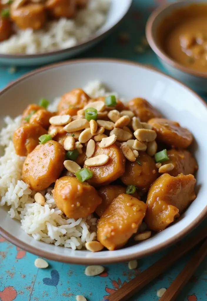 27 Chicken and Peppers Stir Fry Recipes That Pop with Color 7 27 Chicken and Peppers Stir Fry Recipes That Pop with Color - 6. Peanut Butter Chicken Stir Fry