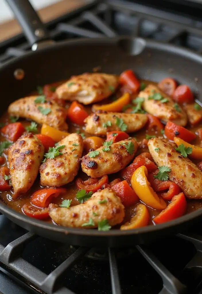 27 Chicken and Peppers Stir Fry Recipes That Pop with Color 9 27 Chicken and Peppers Stir Fry Recipes That Pop with Color - 8. BBQ Chicken Bell Pepper Skillet