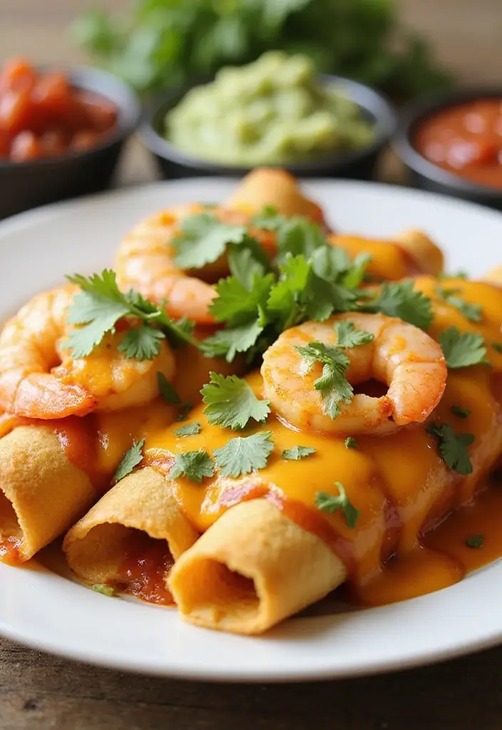 27 Chicken and Shrimp Recipes That Feel Fancy But Simple 11 27 Chicken and Shrimp Recipes That Feel Fancy But Simple - 10. Baked Chicken and Shrimp Enchiladas