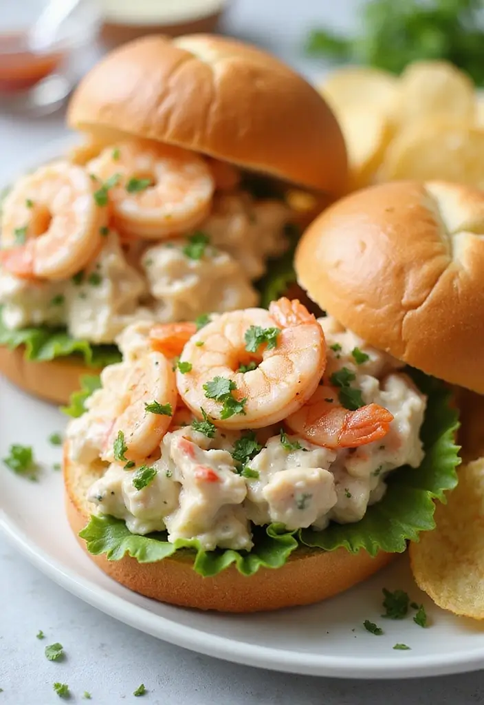27 Chicken and Shrimp Recipes That Feel Fancy But Simple 25 27 Chicken and Shrimp Recipes That Feel Fancy But Simple - 24. Shrimp and Chicken Salad Sandwiches