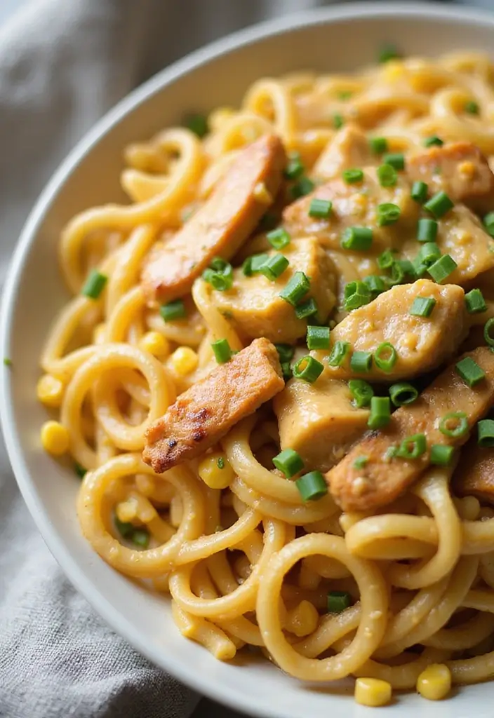 27 Creamy Chicken and Noodles Recipes That Are Cozy & Filling 18 27 Creamy Chicken and Noodles Recipes That Are Cozy & Filling - 17. Creamy Chicken and Corn Noodles