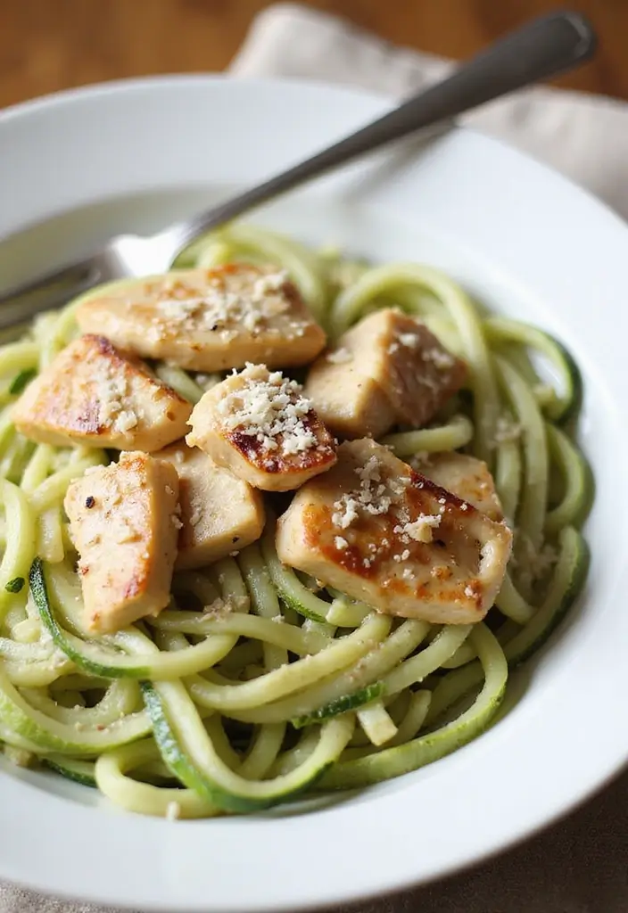 27 Creamy Chicken and Noodles Recipes That Are Cozy & Filling 20 27 Creamy Chicken and Noodles Recipes That Are Cozy & Filling - 19. Creamy Chicken and Zucchini Noodles