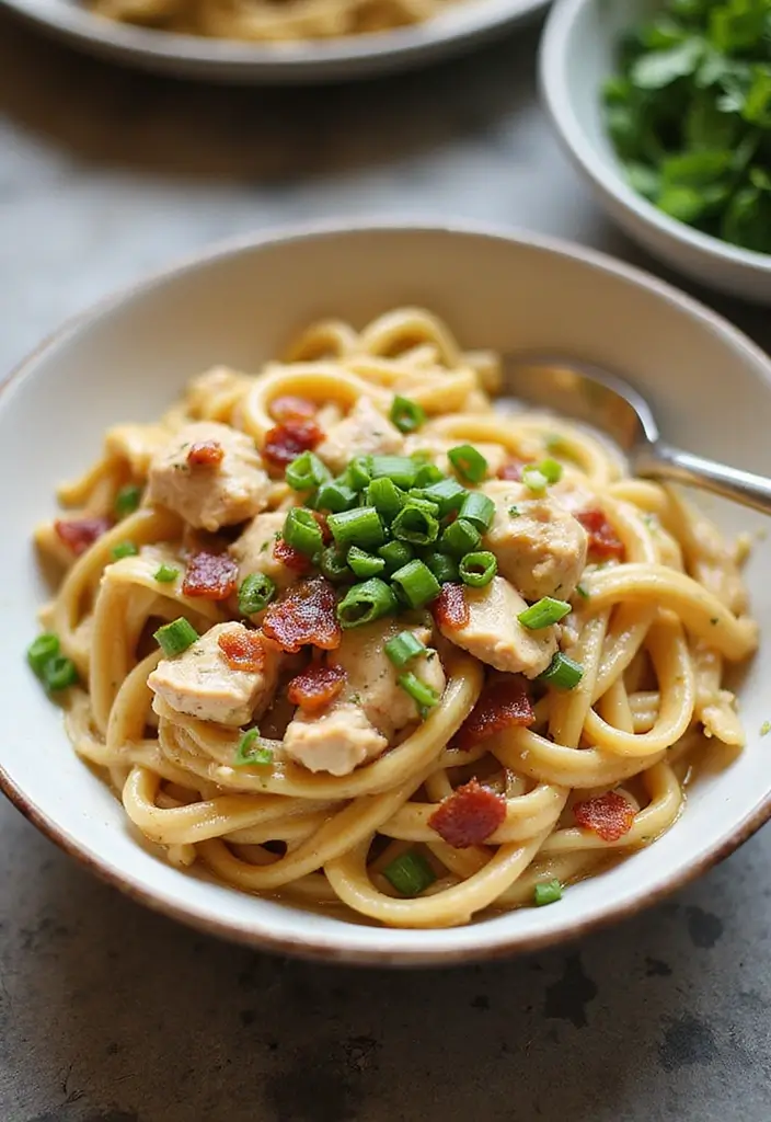 27 Creamy Chicken and Noodles Recipes That Are Cozy & Filling 28 27 Creamy Chicken and Noodles Recipes That Are Cozy & Filling - 27. Creamy Chicken and Bacon Ranch Noodles