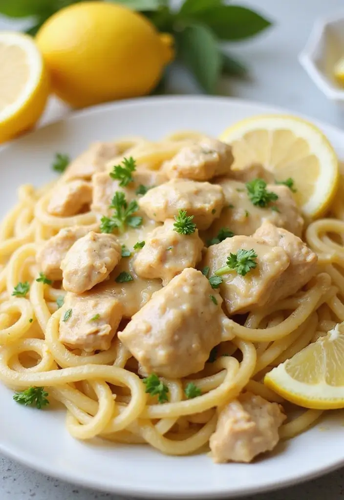 27 Creamy Chicken and Noodles Recipes That Are Cozy & Filling 10 27 Creamy Chicken and Noodles Recipes That Are Cozy & Filling - 9. Creamy Lemon Chicken and Noodles