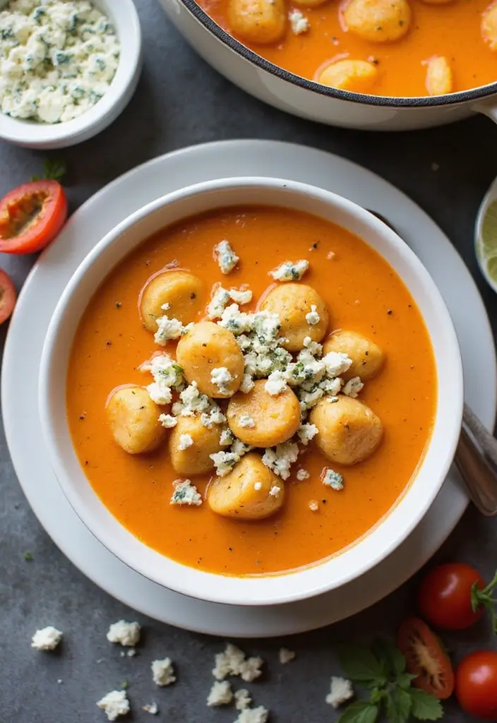 27 Easy Chicken Gnocchi Soup Recipes That Are Creamy & Delicious 14 27 Easy Chicken Gnocchi Soup Recipes That Are Creamy & Delicious - 13. Buffalo Chicken Gnocchi Soup