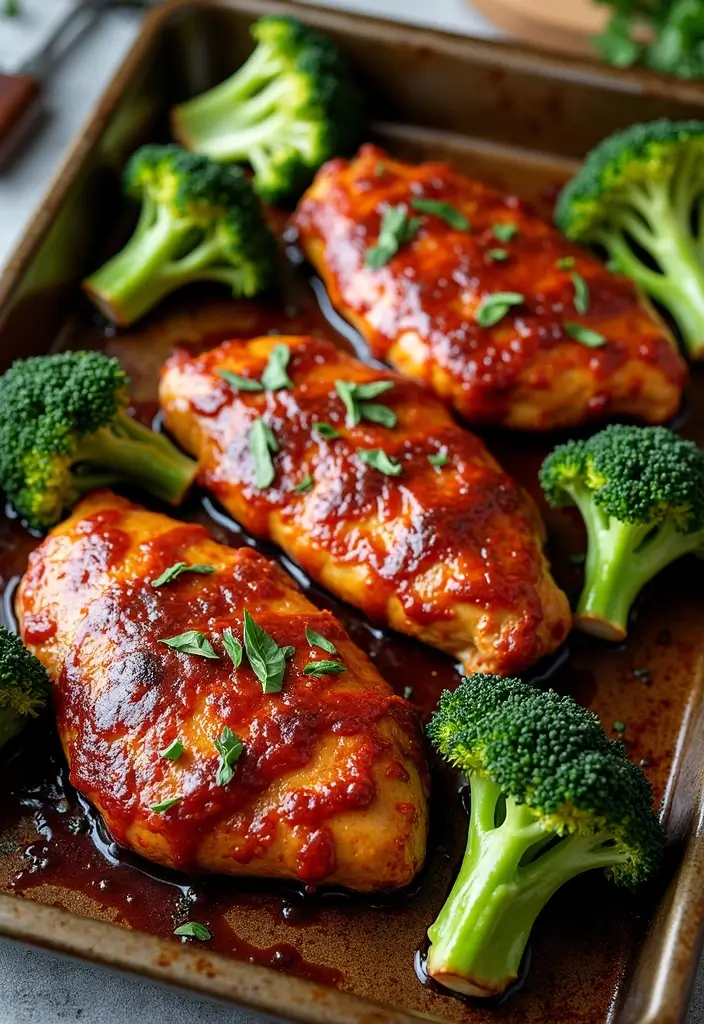 27 Sheet Pan Chicken and Broccoli Recipes That Are Healthy & Easy 17 27 Sheet Pan Chicken and Broccoli Recipes That Are Healthy & Easy - 16. BBQ Chicken and Broccoli