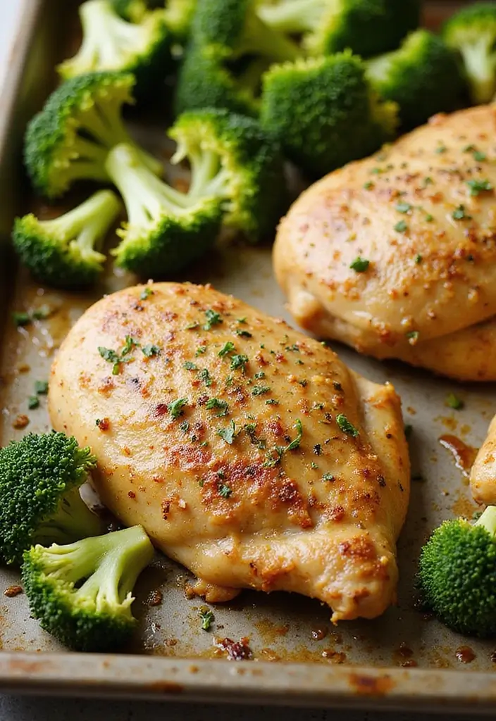 27 Sheet Pan Chicken and Broccoli Recipes That Are Healthy & Easy 20 27 Sheet Pan Chicken and Broccoli Recipes That Are Healthy & Easy - 19. Mustard Herb Chicken and Broccoli