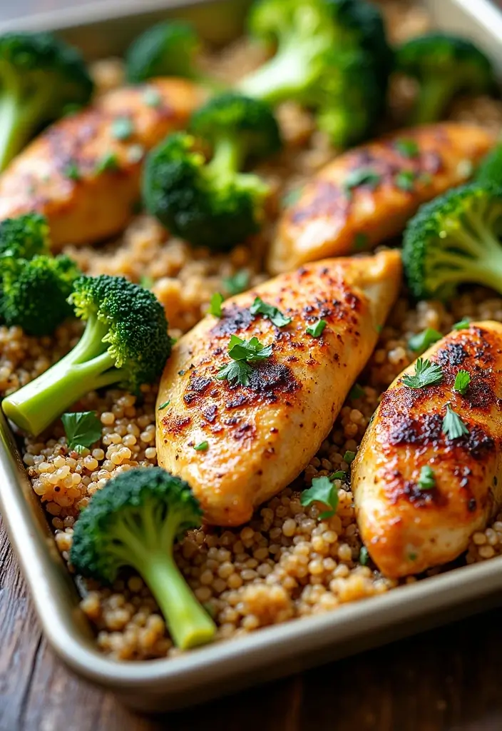 27 Sheet Pan Chicken and Broccoli Recipes That Are Healthy & Easy 27 27 Sheet Pan Chicken and Broccoli Recipes That Are Healthy & Easy - 26. Sheet Pan Chicken and Broccoli with Quinoa
