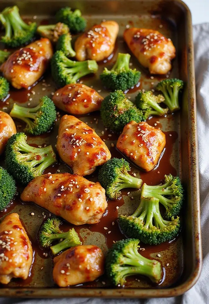 27 Sheet Pan Chicken and Broccoli Recipes That Are Healthy & Easy 4 27 Sheet Pan Chicken and Broccoli Recipes That Are Healthy & Easy - 3. Spicy Asian-Inspired Chicken and Broccoli