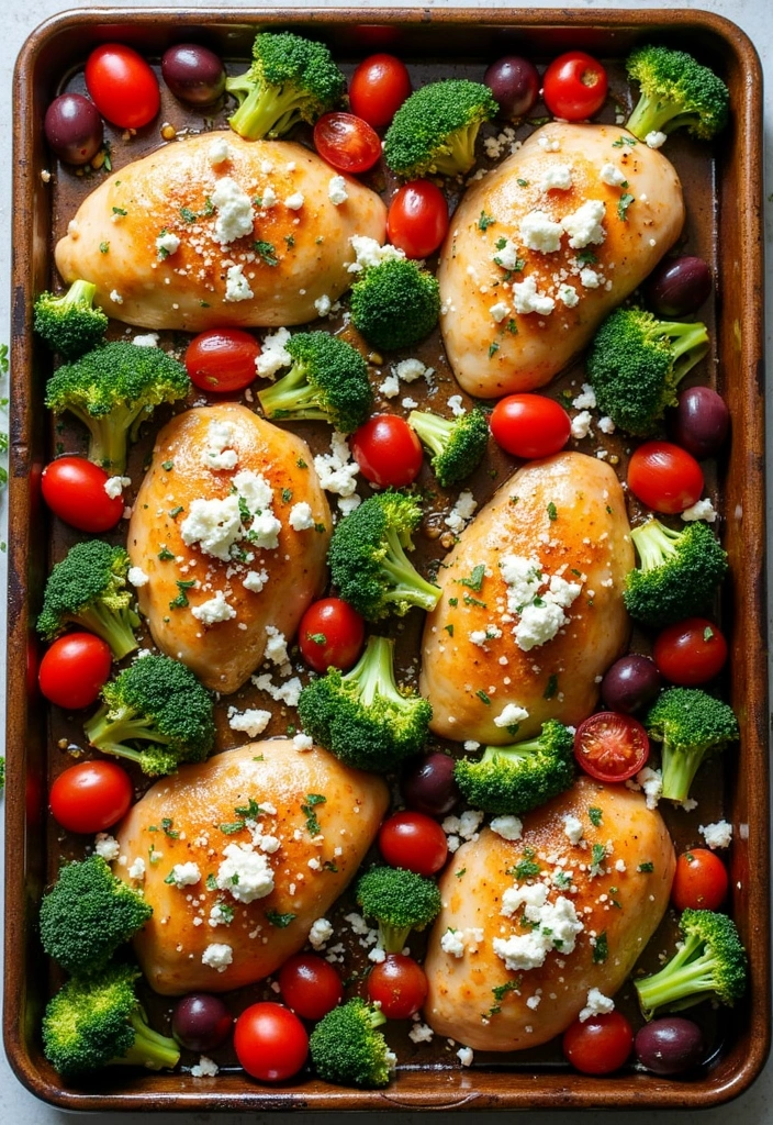 27 Sheet Pan Chicken and Broccoli Recipes That Are Healthy & Easy 5 27 Sheet Pan Chicken and Broccoli Recipes That Are Healthy & Easy - 4. Mediterranean Chicken and Broccoli Bake