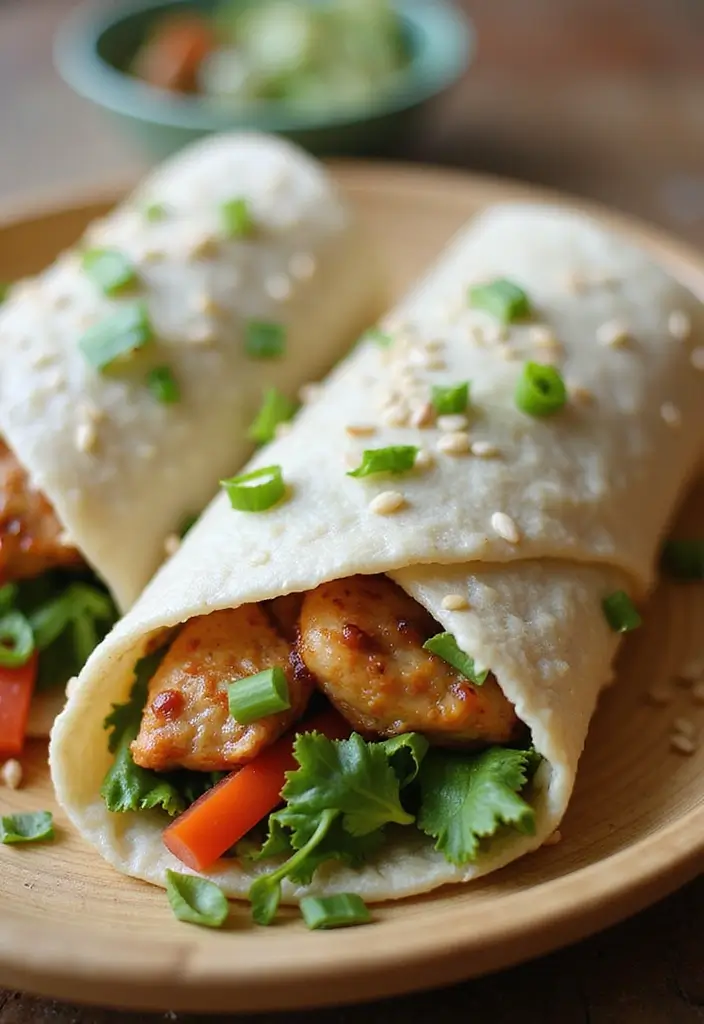 28 Chicken Caesar Salad Wrap Recipes That Are Perfect for Lunch - 10. Asian Chicken Caesar Wrap