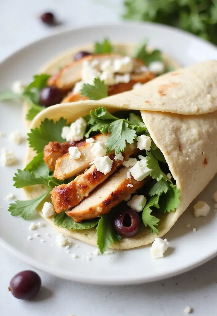 28 Chicken Caesar Salad Wrap Recipes That Are Perfect for Lunch - 12. Greek Chicken Caesar Wrap
