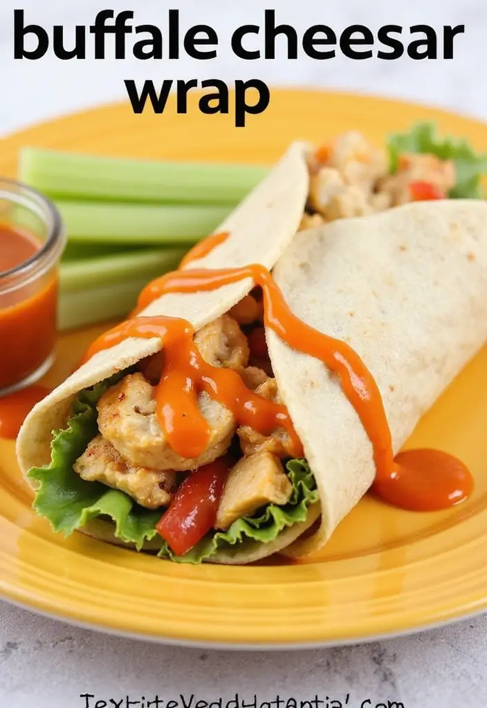 28 Chicken Caesar Salad Wrap Recipes That Are Perfect for Lunch - 13. Buffalo Chicken Caesar Wrap