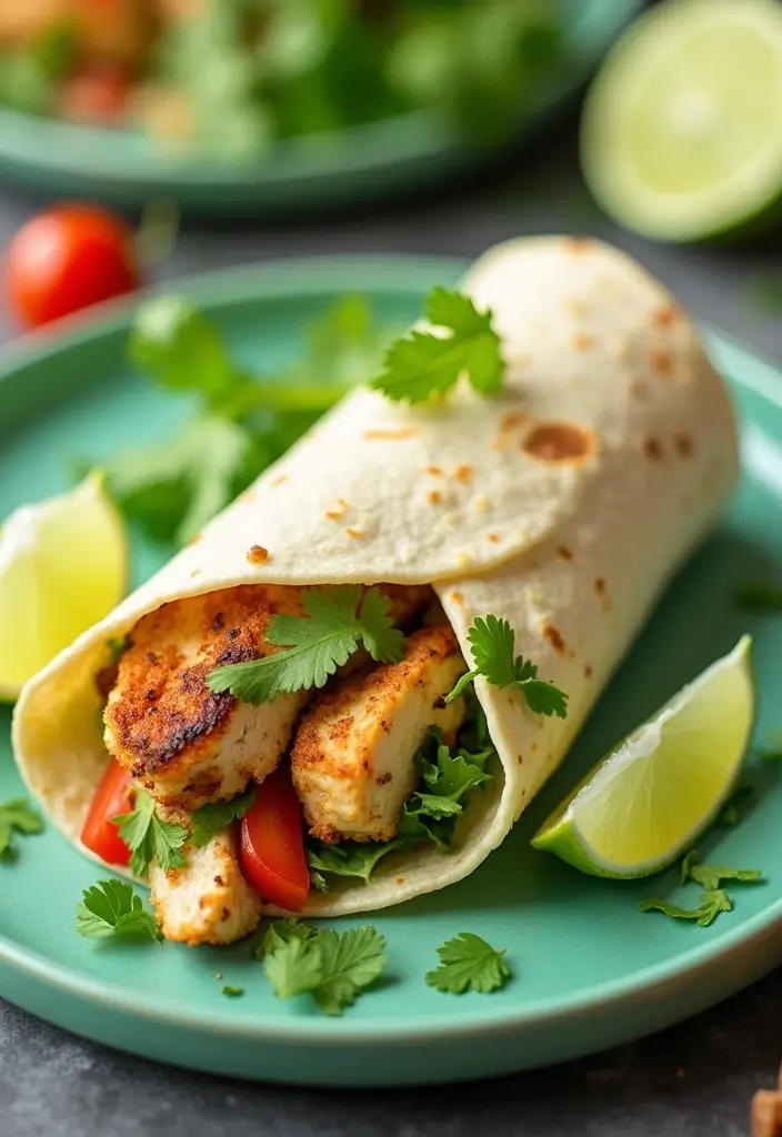 28 Chicken Caesar Salad Wrap Recipes That Are Perfect for Lunch - 18. Cilantro Lime Chicken Caesar Wrap