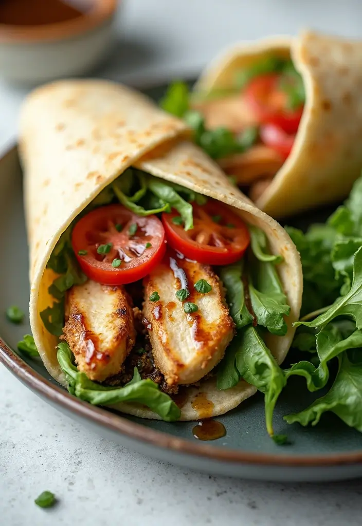28 Chicken Caesar Salad Wrap Recipes That Are Perfect for Lunch - 19. Balsamic Chicken Caesar Wrap
