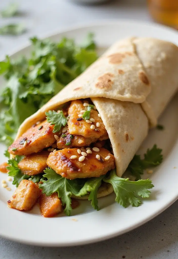 28 Chicken Caesar Salad Wrap Recipes That Are Perfect for Lunch - 20. Teriyaki Chicken Caesar Wrap