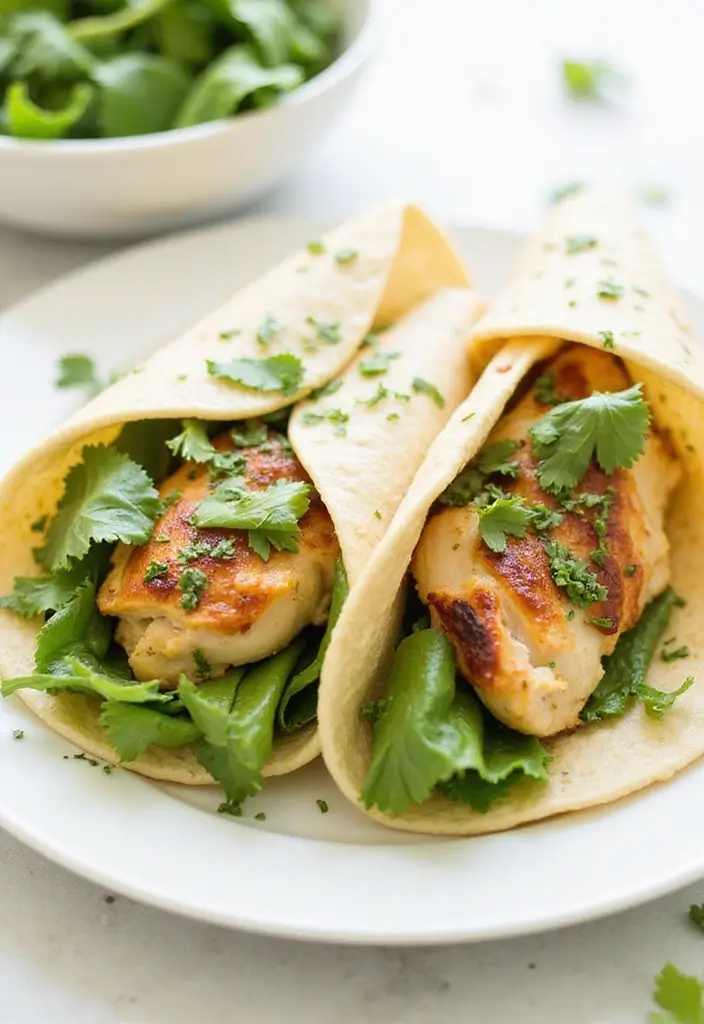 28 Chicken Caesar Salad Wrap Recipes That Are Perfect for Lunch - 25. Cilantro Garlic Chicken Caesar Wrap