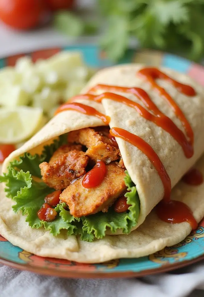 28 Chicken Caesar Salad Wrap Recipes That Are Perfect for Lunch - 26. Sweet Chili Chicken Caesar Wrap