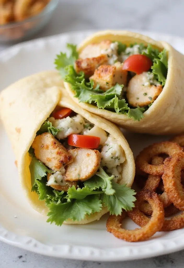 28 Chicken Caesar Salad Wrap Recipes That Are Perfect for Lunch - 27. French Onion Chicken Caesar Wrap