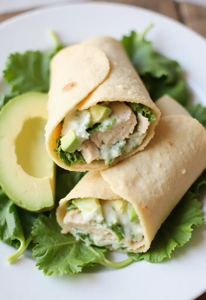 28 Chicken Caesar Salad Wrap Recipes That Are Perfect for Lunch - 3. Creamy Avocado Chicken Caesar Wrap