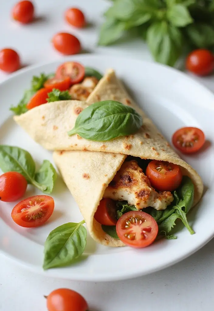 28 Chicken Caesar Salad Wrap Recipes That Are Perfect for Lunch - 7. Caprese Chicken Caesar Wrap
