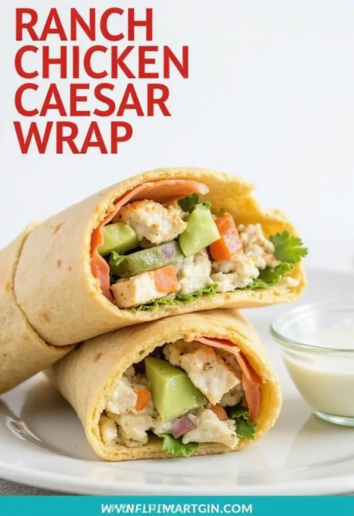 28 Chicken Caesar Salad Wrap Recipes That Are Perfect for Lunch - 8. Ranch Chicken Caesar Wrap