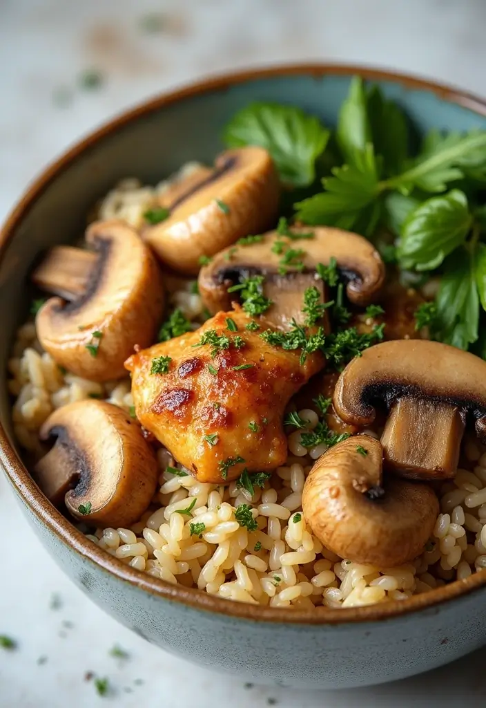 28 Chicken and Rice Bowl Recipes That Are Meal Prep Friendly 21 28 Chicken and Rice Bowl Recipes That Are Meal Prep Friendly - 20. Chicken and Mushroom Rice Bowl