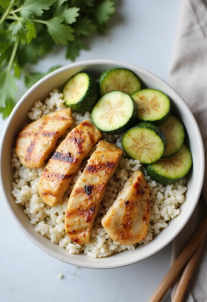 28 Chicken and Rice Bowl Recipes That Are Meal Prep Friendly 23 28 Chicken and Rice Bowl Recipes That Are Meal Prep Friendly - 22. Chicken and Zucchini Rice Bowl