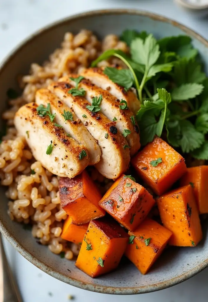 28 Chicken and Rice Bowl Recipes That Are Meal Prep Friendly 26 28 Chicken and Rice Bowl Recipes That Are Meal Prep Friendly - 25. Chicken and Sweet Potato Rice Bowl