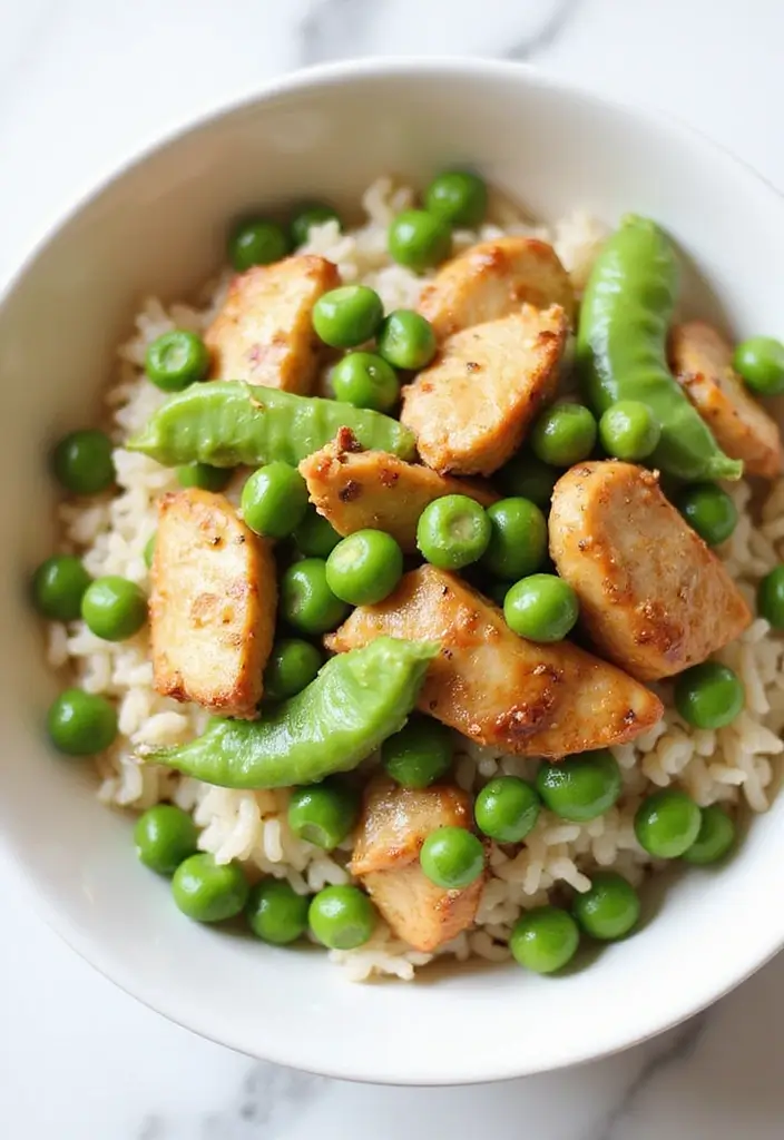 28 Chicken and Rice Bowl Recipes That Are Meal Prep Friendly 27 28 Chicken and Rice Bowl Recipes That Are Meal Prep Friendly - 26. Chicken and Peas Rice Bowl