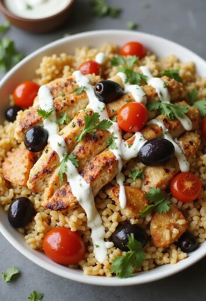 28 Chicken and Rice Bowl Recipes That Are Meal Prep Friendly 4 28 Chicken and Rice Bowl Recipes That Are Meal Prep Friendly - 3. Mediterranean Chicken Rice Bowl