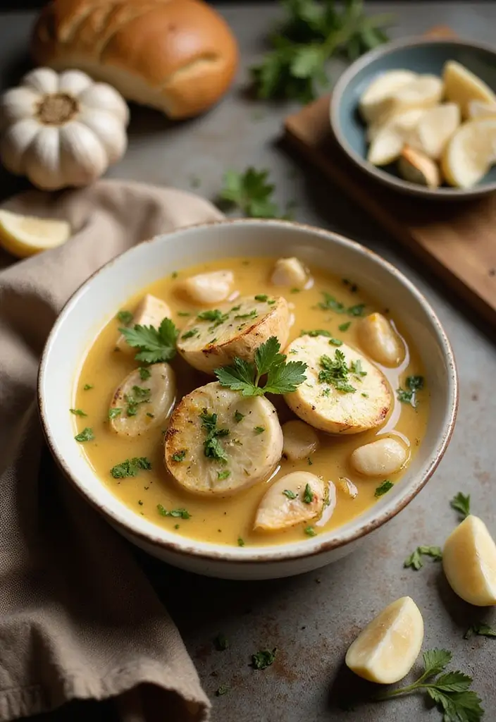 28 Easy Chicken Soup Recipes with 5 Ingredients That Save Time 14 28 Easy Chicken Soup Recipes with 5 Ingredients That Save Time - 13. Garlic Chicken Soup