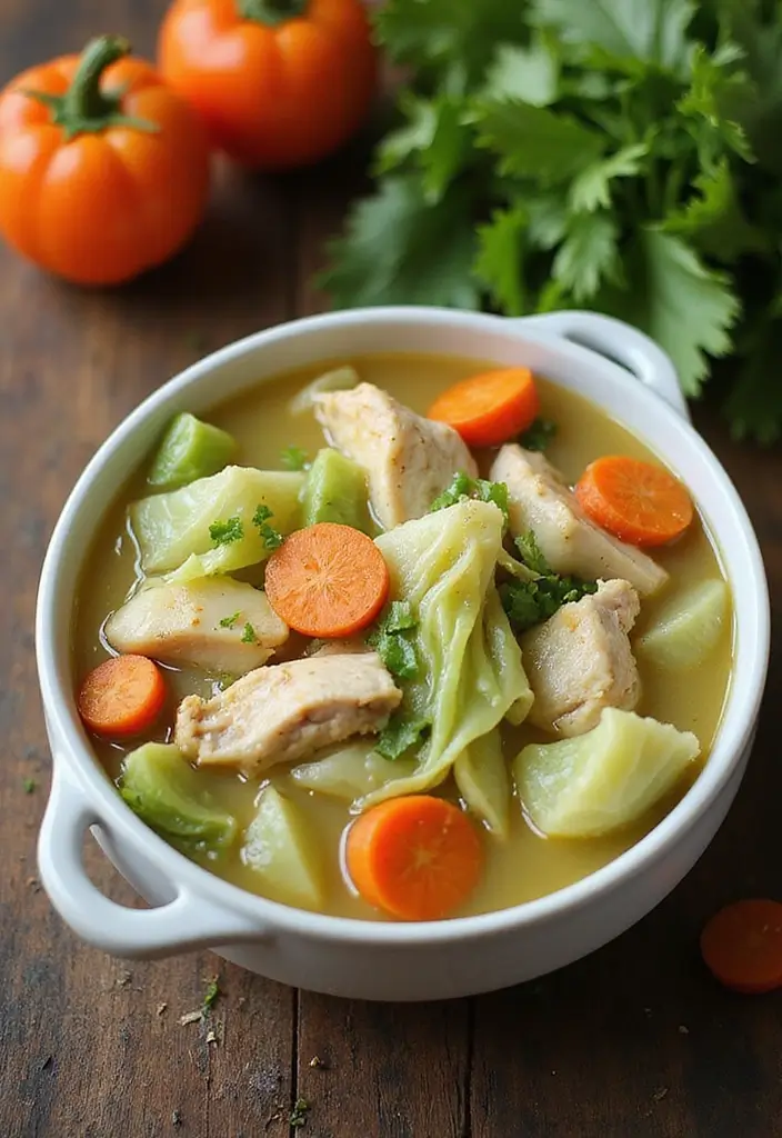 28 Easy Chicken Soup Recipes with 5 Ingredients That Save Time 20 28 Easy Chicken Soup Recipes with 5 Ingredients That Save Time - 19. Chicken and Cabbage Soup