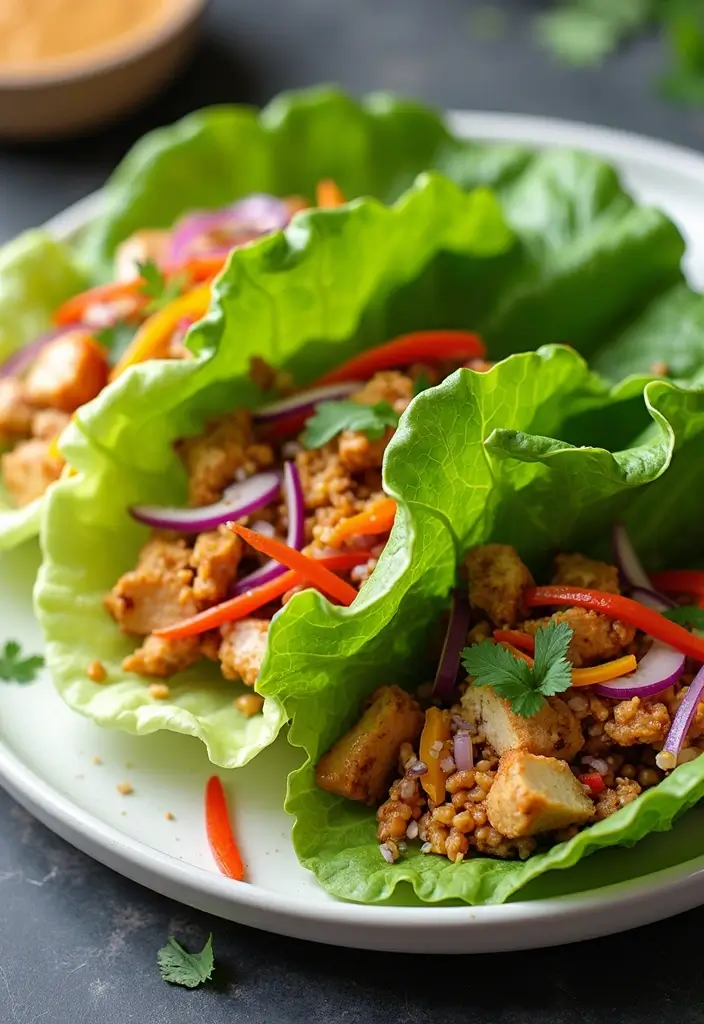 28 Healthy Canned Chicken Recipes That Are Easy & Protein-Rich 17 28 Healthy Canned Chicken Recipes That Are Easy & Protein-Rich - 16. Thai Chicken Lettuce Wraps