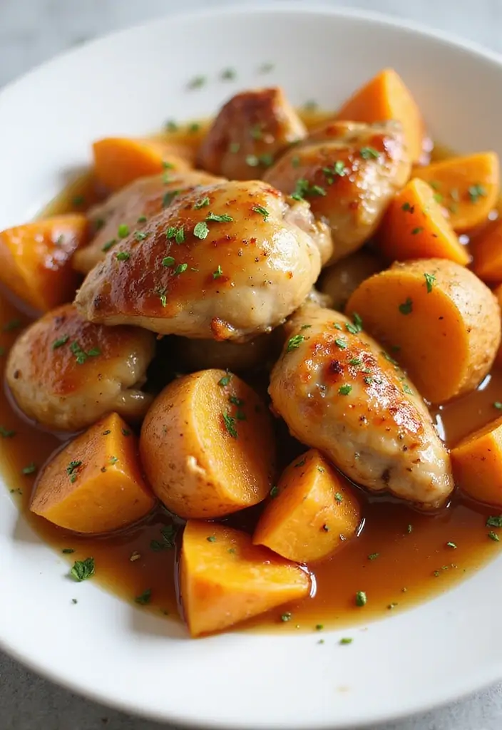 28 Honey Garlic Chicken Instant Pot Recipes That Cook Fast 12 28 Honey Garlic Chicken Instant Pot Recipes That Cook Fast - 11. Honey Garlic Chicken with Sweet Potatoes