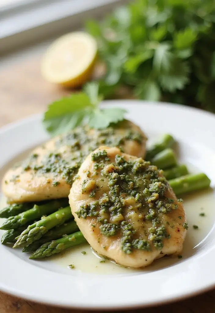 28 Sautéed Chicken Breast Recipes That Are Simple and Savory 10 28 Sautéed Chicken Breast Recipes That Are Simple and Savory - 9. Pesto Chicken with Asparagus