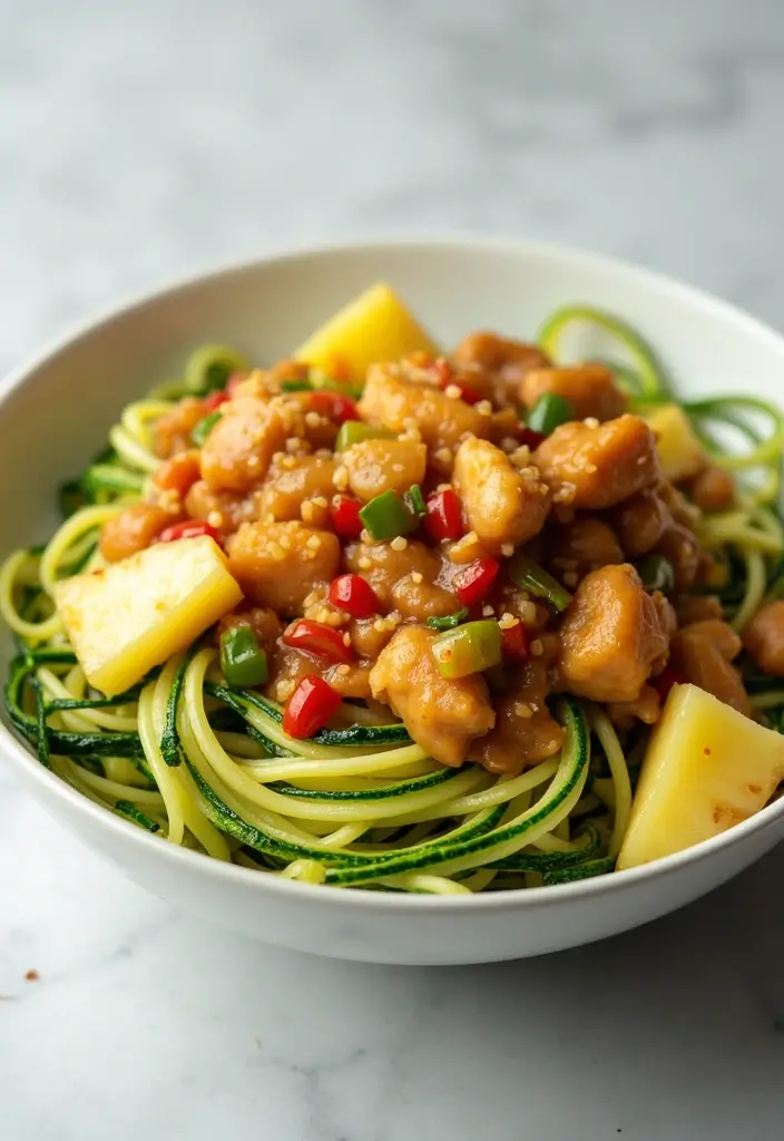 29 Chicken Pineapple Stir Fry Recipes That Taste Sweet & Savory 24 29 Chicken Pineapple Stir Fry Recipes That Taste Sweet & Savory - 23. Pineapple Chicken Stir Fry with Zucchini Noodles