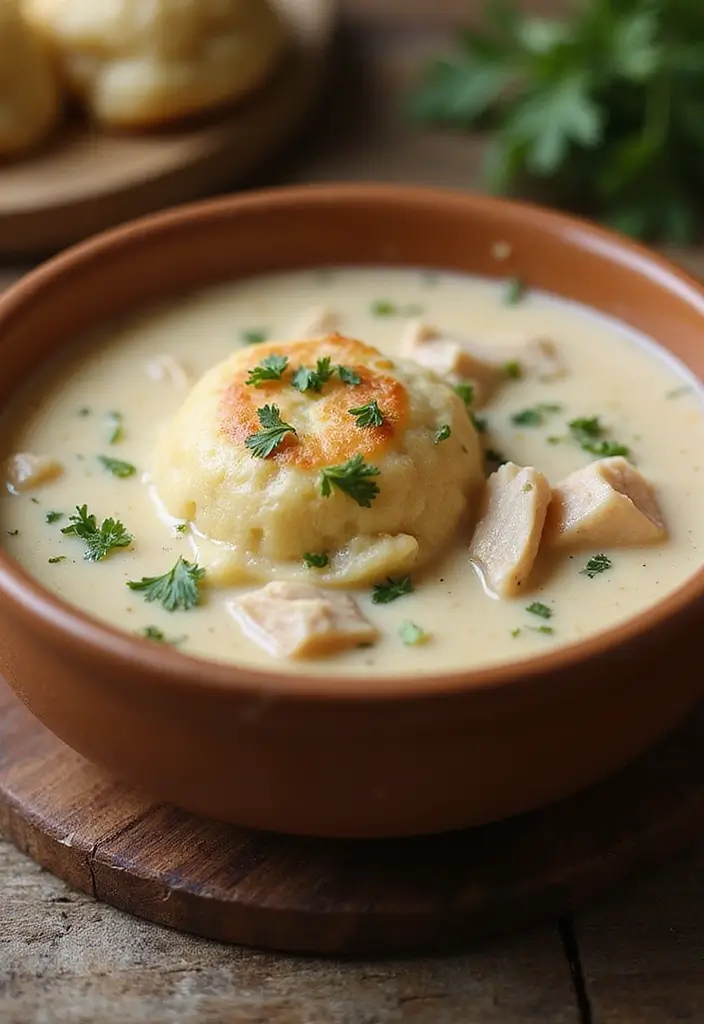 29 Cream of Chicken Soup Recipes That Are Smooth & Satisfying 11 29 Cream of Chicken Soup Recipes That Are Smooth & Satisfying - 10. Cream of Chicken Soup with Dumplings