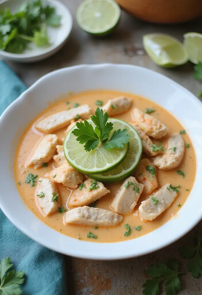 29 Cream of Chicken Soup Recipes That Are Smooth & Satisfying 13 29 Cream of Chicken Soup Recipes That Are Smooth & Satisfying - 12. Thai Coconut Cream of Chicken Soup