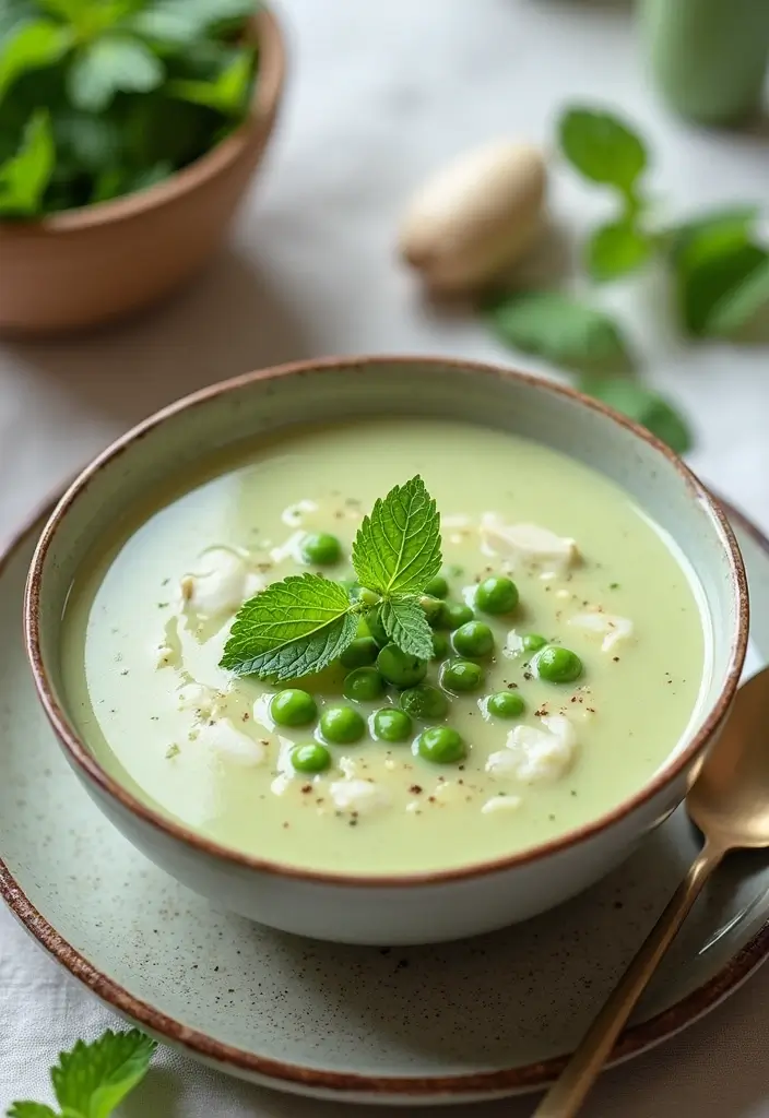 29 Cream of Chicken Soup Recipes That Are Smooth & Satisfying 16 29 Cream of Chicken Soup Recipes That Are Smooth & Satisfying - 15. Cream of Chicken Soup with Peas and Mint