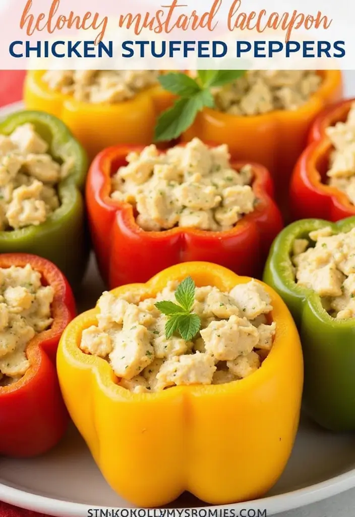 29 Creamy Honey Mustard Chicken Recipes That Feel Balanced & Sweet 16 29 Creamy Honey Mustard Chicken Recipes That Feel Balanced & Sweet - 15. Honey Mustard Chicken Stuffed Peppers